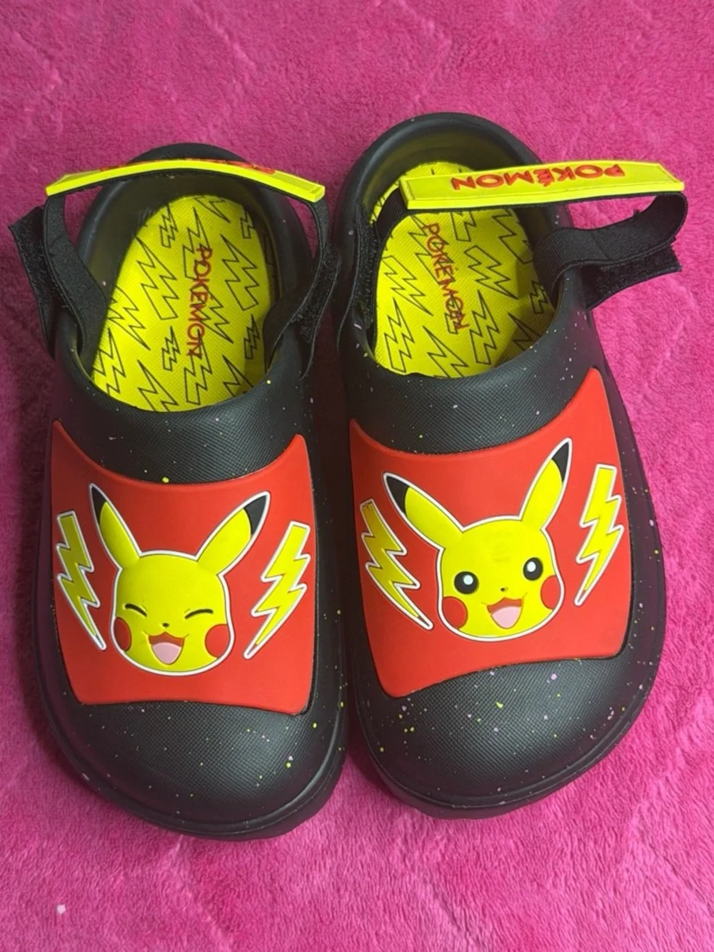 Kids' Pikachu Black & Red Clog Shoes